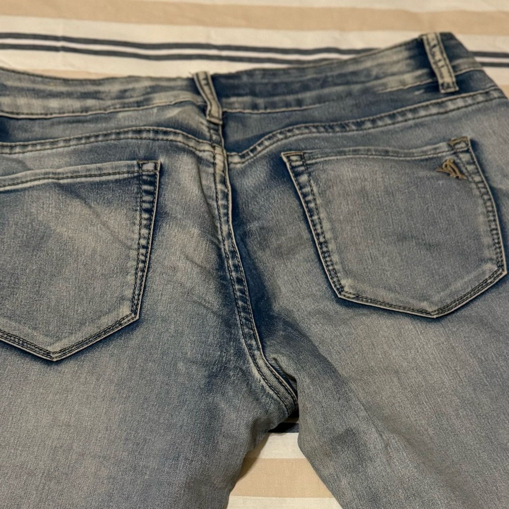 VIP Unisex Biker Ripped Jeans - Picture 6 of 10